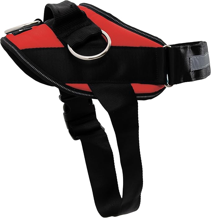 ShawnCo Essential Dog Harness, No-Pull Pet Vest with 3 Leash Clips, No Choke, Reflective, Adjustable and Padded, for Easy Walking and Training for Small, Medium and Large Dogs (Mustang Red, L)