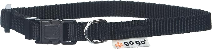 GOGO Pet Products Comfy Nylon 3/8-Inch Adjustable Pet Collar, X-Small, Black