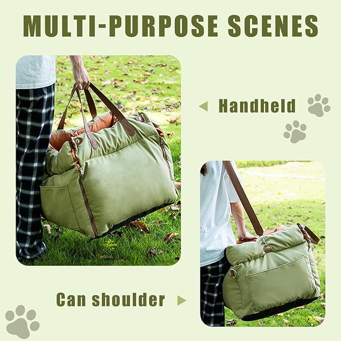 [JINWEIPRO] Dog Car Pet Safety Seat - Crash-Tested, Secure Harness & Comfortable Cushion - Suitable for Small to Medium Pets (Up to 30lbs) - Easy Installation