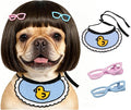 Funny Dog Bangs Bob Wig - Adjustable Elastic Band & Trimmable, Built-in Knitted Bandana & Bow Clip, Dog Cosplay Costume for Small Medium Large Dogs,Halloween Christmas Parties Festivals (Black)