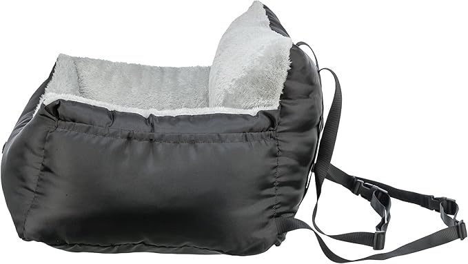 Trixie Convertible Lite Dog Car Seat 19.7 x 14.6 x 15.7 in – Cozy Booster with Safety Tether, Seat-Belt Straps & Side Pockets – Raised Travel Bed with Washable Cushion