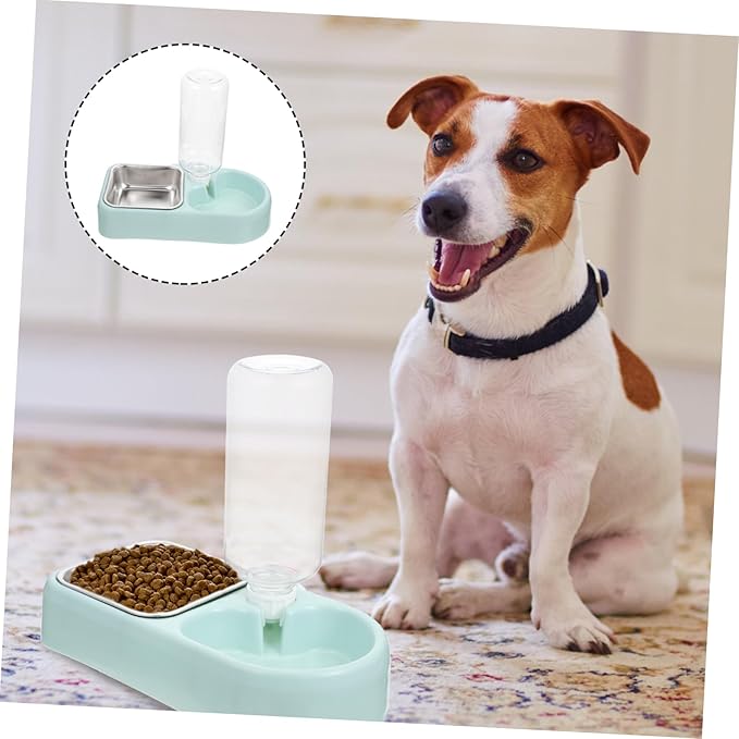 Happyyami Pet Supplies Elevated Dog Cat Food Dish Auto Water Filler Safe Shatter-Resistant Feeder