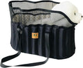Dual-Purpose Dog Carrier Car Booster Seat for Small Medium Pet Ventilated Mesh Safety Leash All Season Use Soft Detachable Washable (Black, One Size)
