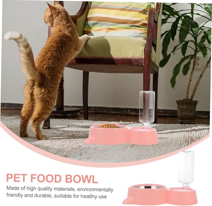 HANABASS 1pc Cat Ear Pet Bowl Dual-use Food and Water Feeder Automatic Refill Easy to Compact Design for Cats and Dogs