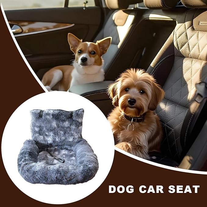 Dog Seat Car Plush – Sleek high-Performance Puppy Cushion, Functional, Non, Slip Travel Bed Pet, Traveling Camping Kitten Road Trip | Traveling Camping Kitten Road Versatile