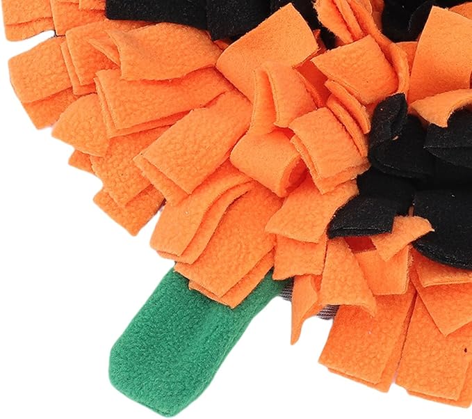 Dog Snuffle Mat, Pumpkin Shaped Pet Sniffing Mat for Slow Feeding and Nose Work Training, with Dispersed Food Hiding Structure and Non Slip Bottom, for Indoor Outdoor Use