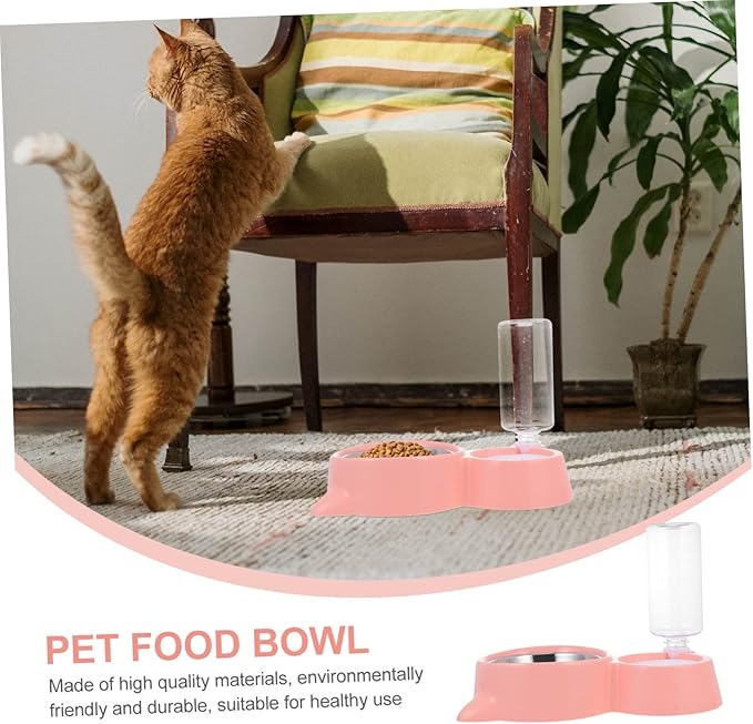 1pc Automatic Pet Water Feeder Food Dispenser Bowl Cat Ear Design Food-Grade Easy to Automatic Refill for Dogs and Cats