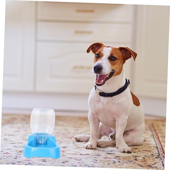 Blue Pet Water Feeder Creative Automatic Water Dispenser for Dogs and Puppies Practical Pet Drinking Tool Unique Non Overturn Design Safe and Material