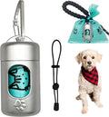 Dog Poop Bag Dispenser for Leash with Snap Clip, Skin-friendly Texture Waste Bag Holder for Dog Walks and Cats, Pets Litter Bag Container, Indoor & Outdoor Use (Metal, 1)