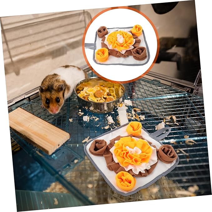 Little Pet Foraging Mat Interactive Nose Work Training Mat for Rabbits Hamsters and Small Animals Engaging Feeding Experience Non-Slip Design