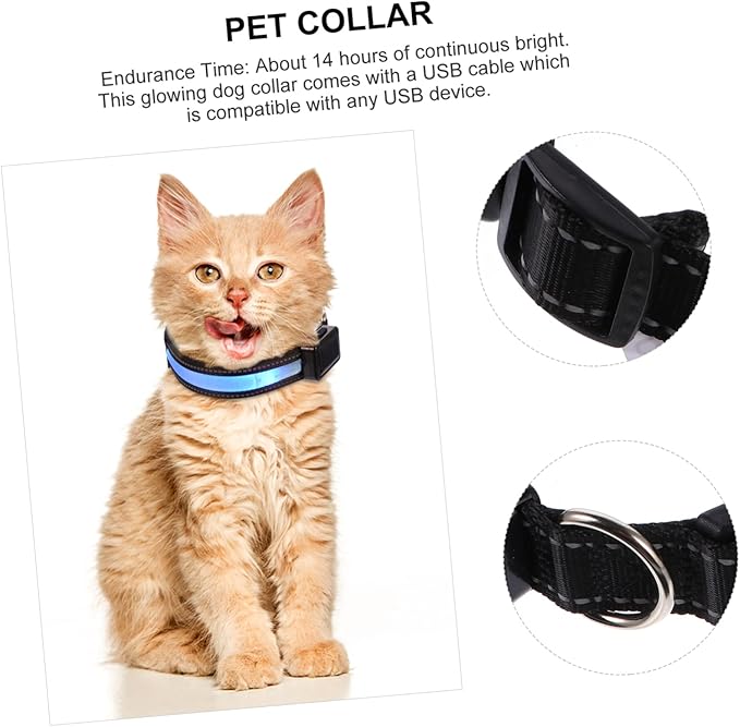 Happyyami Led Solar Collar for Dogs Night Safety Pet Supplies Cute Dog Collar USB Rechargeable