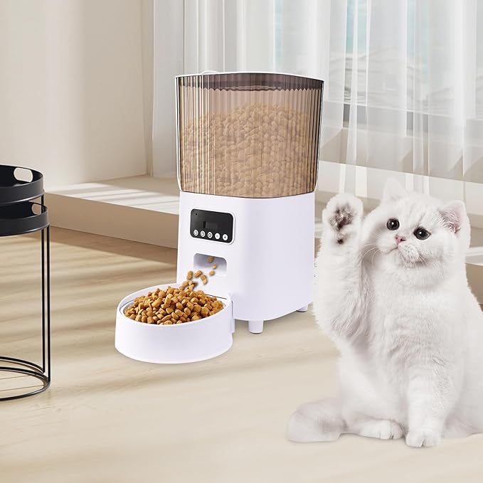 Automatic Cat Feeder-5L Automatic Dog Feeder w/Stainless Steel Bowl,Timed Cat Food Dispenser Dual Power Supply for Home, Pet Stores, Animal Rescues