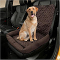 Dog Car Seat, Waterproof Pet Auto Safety Front Seat Cushion, Soft Multifunctional Puppy Car Seats Cover, Universal Washable Vehicle Travel Accessories for Small to Medium Dogs (Coffee)