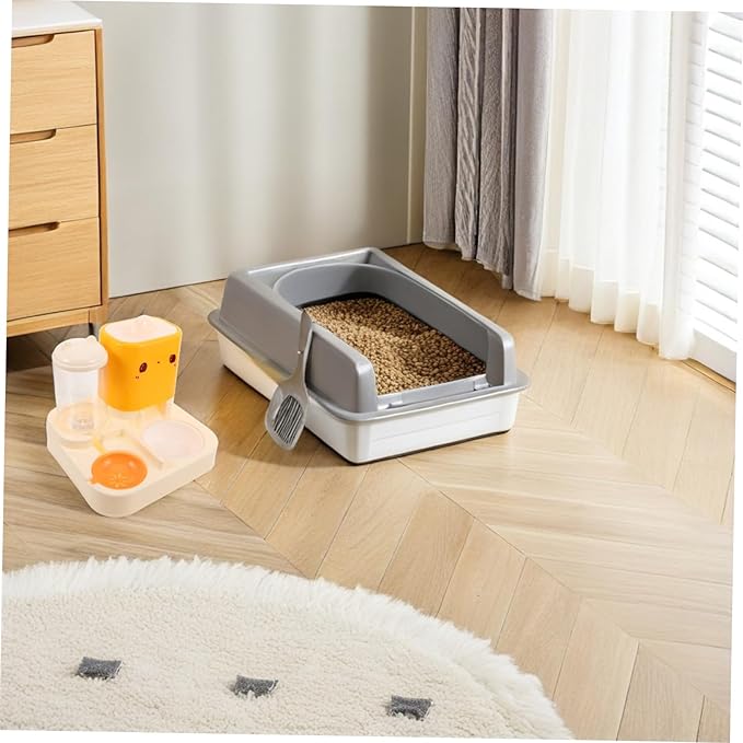 Kisangel Automatic Water Dispenser Double Bowls Feeder for Cats Dogs Pet Water Supply Raised Cat Bowl Food Dispenser