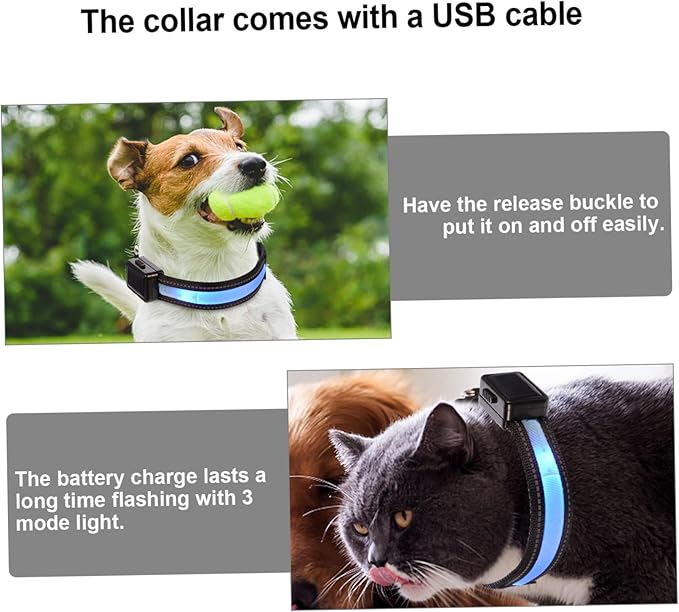 USB Charging Pet Collar Led Flashing Collar for Dogs Night Safety Accessory Fashionable Puppy