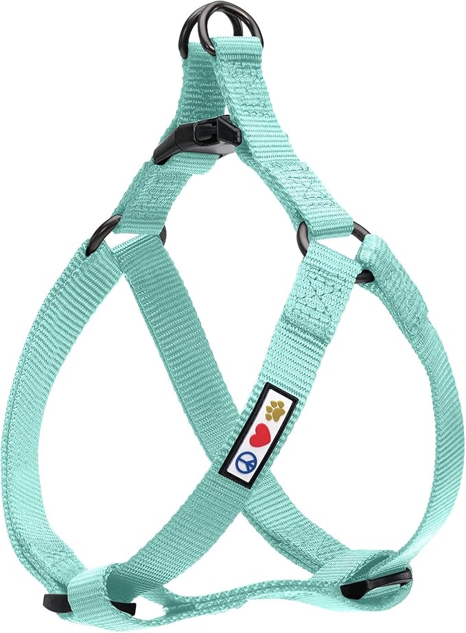 Pawtitas Solid Step-in Dog Harness Adjustable No-Pull Vest for Puppies to Seniors, Safe & Comfortable M Turquoise