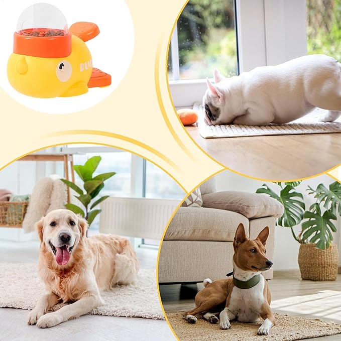 Dog Treat Toy - Cat Food Dispenser | Treat Dispenser Dog Toy | Duck Dogs Treat | Interactive Pet Automatic Feeder Toy | Duck Shape Cat Feeders for Entertainment