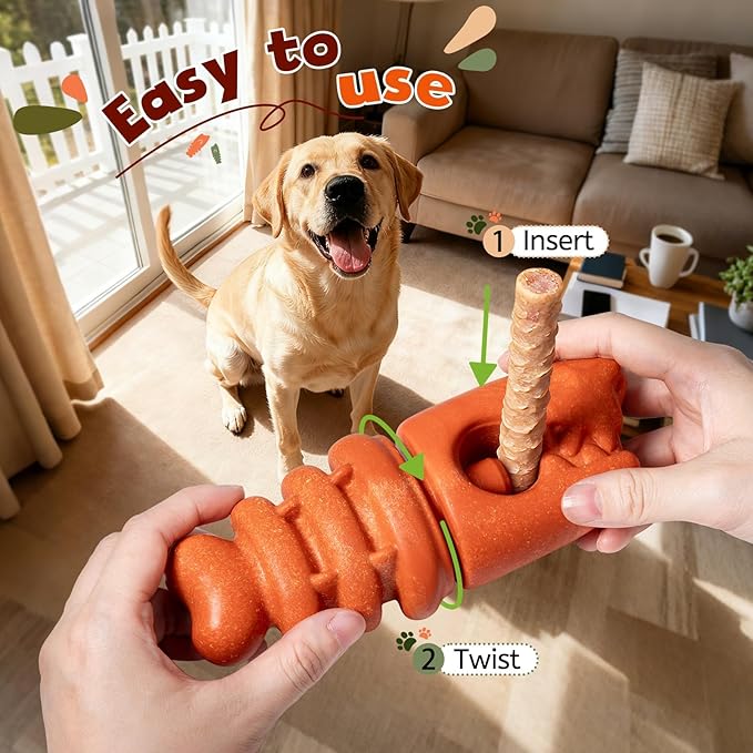 Bully Stick Holder for Aggressive Chewers,Dog Toys to Keep Them Busy,Bully Sticks Holder to Prevent Choking,Dog Chew Holder Fit Various Bully Sticks and Dog Sizes,Gift for Dogs