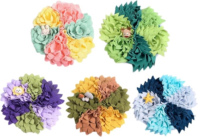 Colorful Pet Snuffle Mat for Dogs Rabbits Hamsters, Slow Feeding Nose Work Mat, Pet Enrichment Sniffing Pad for Boredom and Digestion (V2)