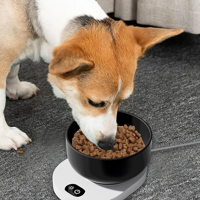 Pet Heated Water Bowl - Automatic Temperature Control, Ceramic Dog Cat Feeder, 35°C Warm Drinking Dish | Indoor Outdoor Home Table for Indoor Outdoor Home Table