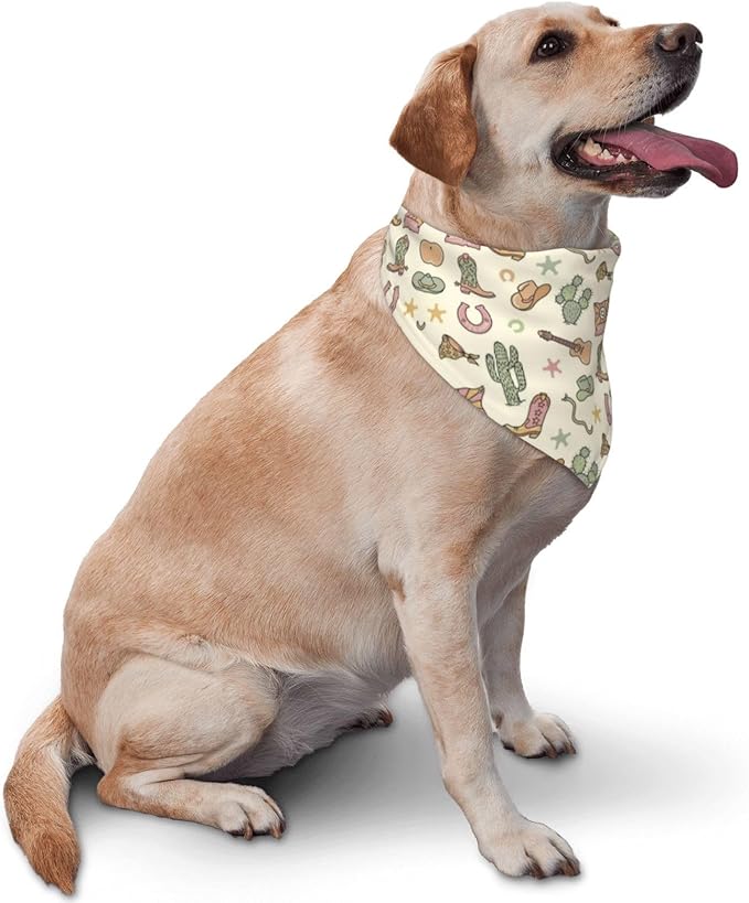 Western Dog Bandanas, Cartoon Cowboy Dog Scarf, Accessories Puppy Kitten Party Festival and Daily Wearing,West Cowboy Accessories Party Cosplay (Light Green)