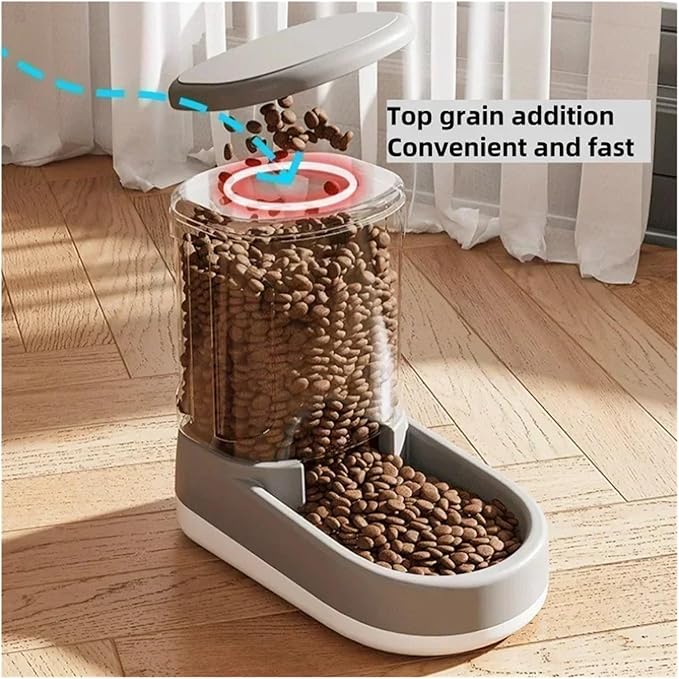 Bowl Dog Large Capacity Water Dispenser Continuous Supply Automatic Food Feeder(Water Fountain 1 PC)