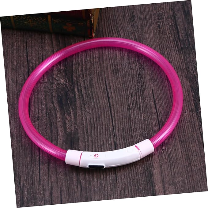 SUPVOX Reflective Led Dog Collar USB Rechargeable Light Settings Neon Pink for