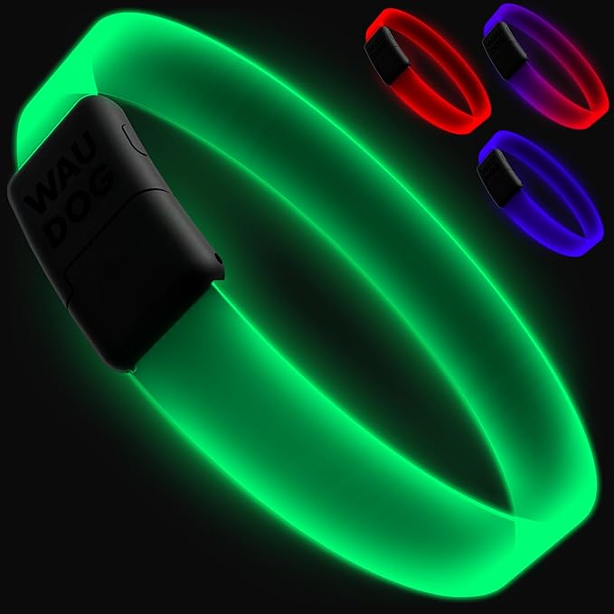 Light Up Dog Collar Waterproof LED Collar for Safety Night Walking USB Rechargeable Glow in The Dark Suitable for Small Medium and Large Dogs
