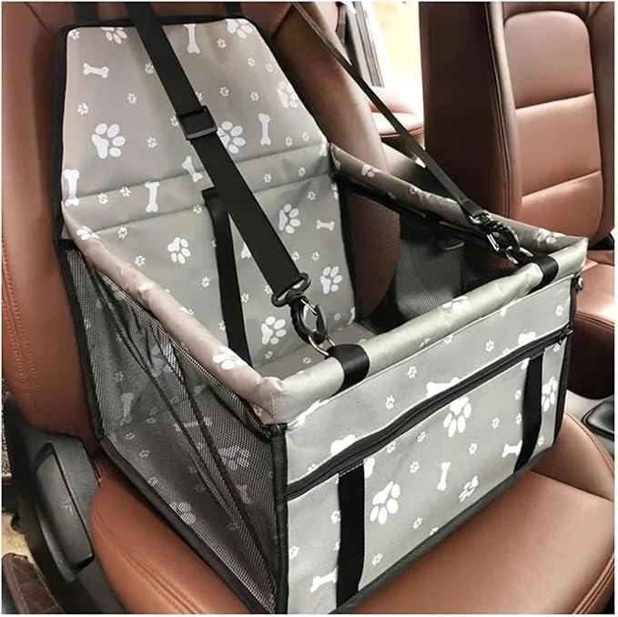 ASkinds Dog Car Seat Puppy Portable Pet Booster Car Seat with PVC Support Pipe, Anti-Collapse Elevated Car Seat for Small to Medium Dogs Cats Pets(Gray)