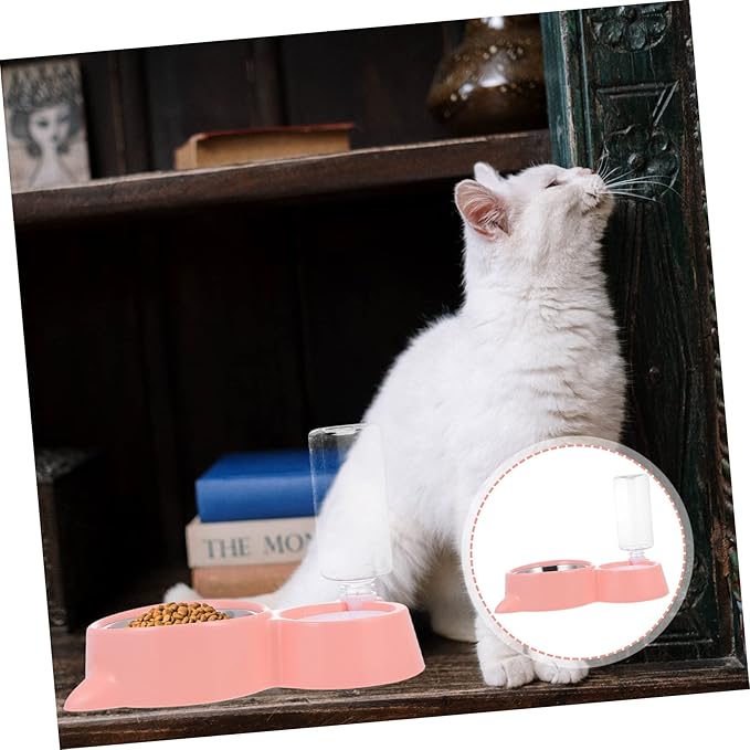 1pc Automatic Pet Water Feeder Food Dispenser Bowl Cat Ear Design Food-Grade Easy to Automatic Refill for Dogs and Cats