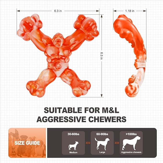 Indestructible Dog Toys for Large Dogs Aggressive Chewers, Tough Dog Toys for Aggressive Chewers Large Breed, Heavy Duty Tough Bone to Keep Them Busy