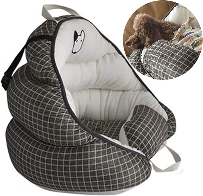 Dog Car Seat Puppy Booster Seat Portable Pet Handbag Safety Seat Travel Bed Carrier Bag for Small and Medium Dogs Up to 30 Lbs with Harness Leashes,Removable Washable Cushion