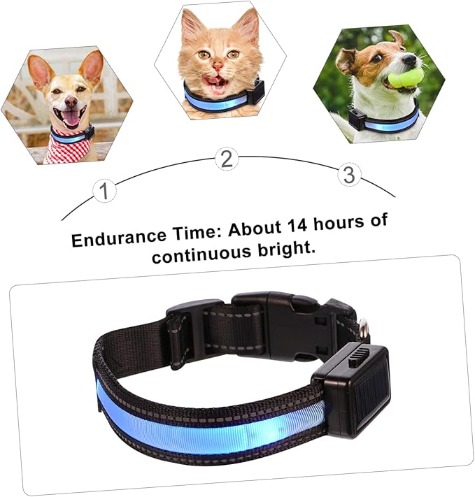 Happyyami Pet Accessory USB Rechargeable Dog Collar Led Lights Night Safety Stylish Dog Collar for Parties