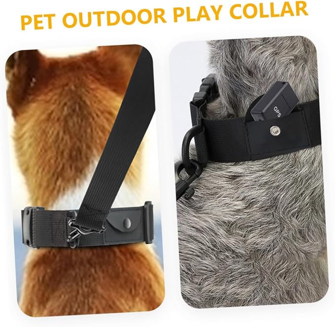 Generic 2Pcs Adjustable Dog Protective Collar with Buckle Comfortable Pet Positioning Collar for Dogs Anti-Lost Safety Gear for Outdoor Use