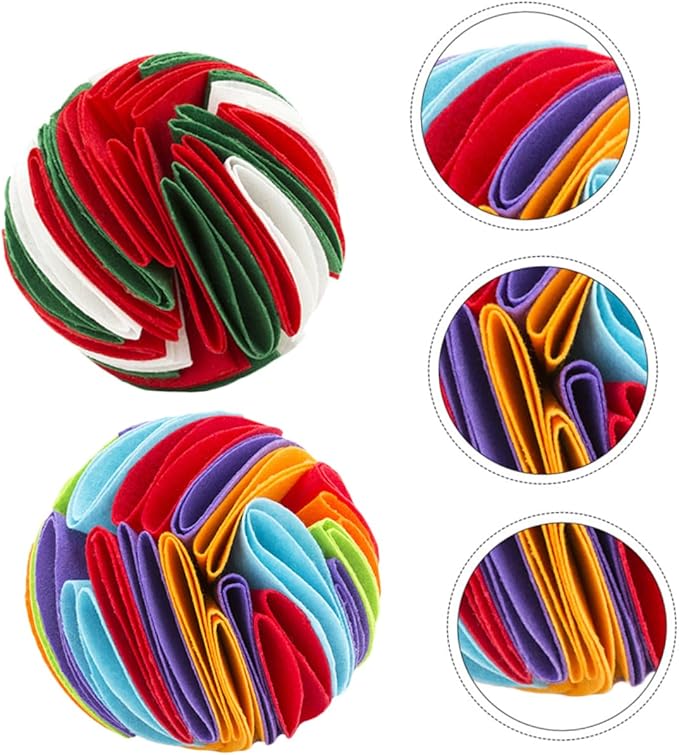 BESPORTBLE 2pcs Dog Teething Toys Sniffing Balls Interactive Pet Snuffle Balls Slow Feeding Dog Toys for Puppies