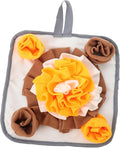 Totority Small Pet Snuffle Mat for and Hamsters Nose Work Feeding Pad for Sniffing Training Prevents Obesity Stimulates Foraging Instincts Non- Design White and Orange