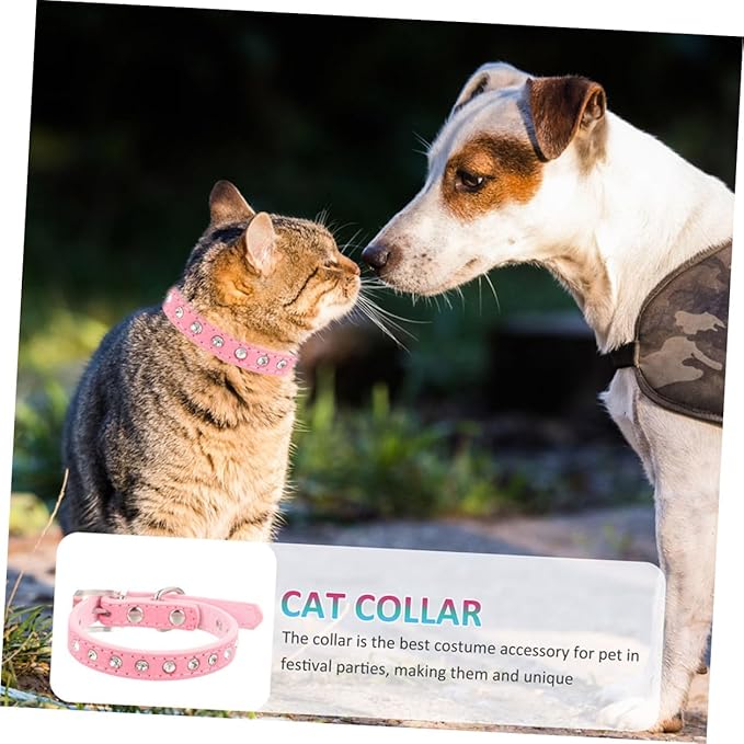 Adjustable Rhinestone Dog Collar for Small Dogs, Pu Leather Puppy Collar with Floral Design, 37x1.5cm Comfortable Pet Necklace for Daily Use