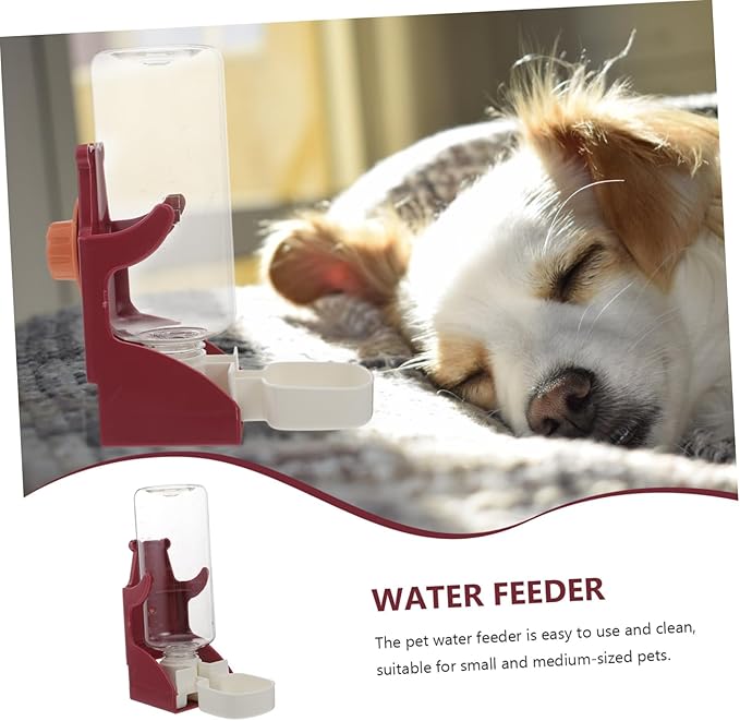 BESPORTBLE Pet Automatic Water Feeder for Dogs and Cats Hanging Design Easy to Pet Drinking Device Lightweight Material Suitable for Cages and Crates
