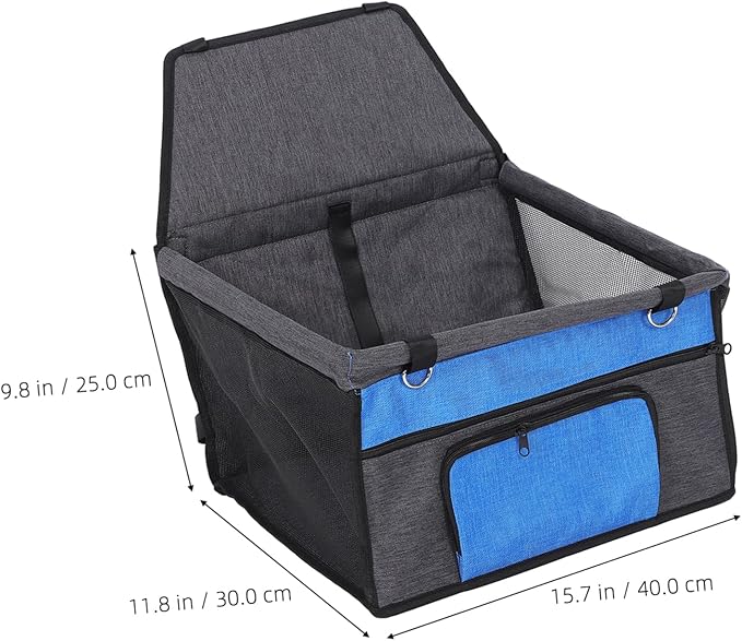 Toyvian Portable Pet Car Seat Breathable Design Comfortable Travel Carrier for Dogs and Cats with Front Pocket for Easy Storage