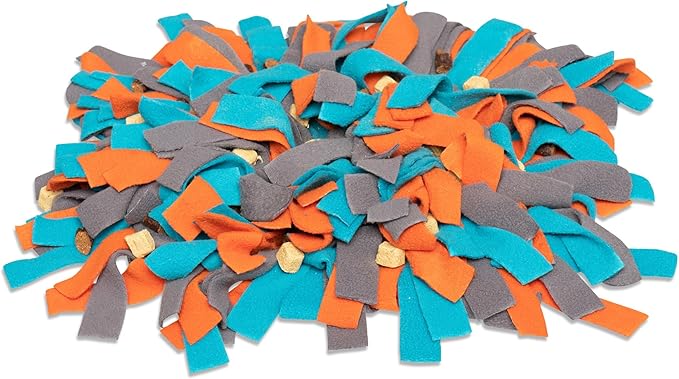 Messy Mutts Round 15” Forage Mat with No-Slip Suction Cups | Snuffle Mat Puzzle for Dogs | Stimulating Sniffing Interactive Puzzle for Dogs