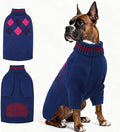 Dog Sweater for Medium Large Dogs, Cold Weather Cable Knit Pullover, Thick Warm Turtleneck Winter Clothes for French Bulldog, Labrador, Golden Retriever, German Shepherd, Great Dane- Blue XXL