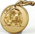 Vintage Pure Copper Pet ID Tags,Personalized Dog Tags,Three-Dimensional Relief Pet Pattern,Lettering on The Front and Back,Custom Pet Tags (B25-Beagle)