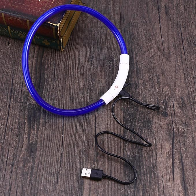Led Glowing Dog Collar USB Rechargeable Pet for Night Safety Energy-Saving Design Flexible Outdoor Use