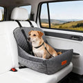 Dog Car Seat for Small Dogs, Fully Detachable and Washable Pet Booster Car Seats, Pet Travel Home Bed Ultra Soft Fabric, Adjustable Straps,Easy to Install, Gray