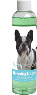 Healthy Breeds Dog Dental Care Water Additive for French Bulldog - Helps Freshen Breath, Reduce Plaque & Control Tartar - Mint Flavor - 8 oz