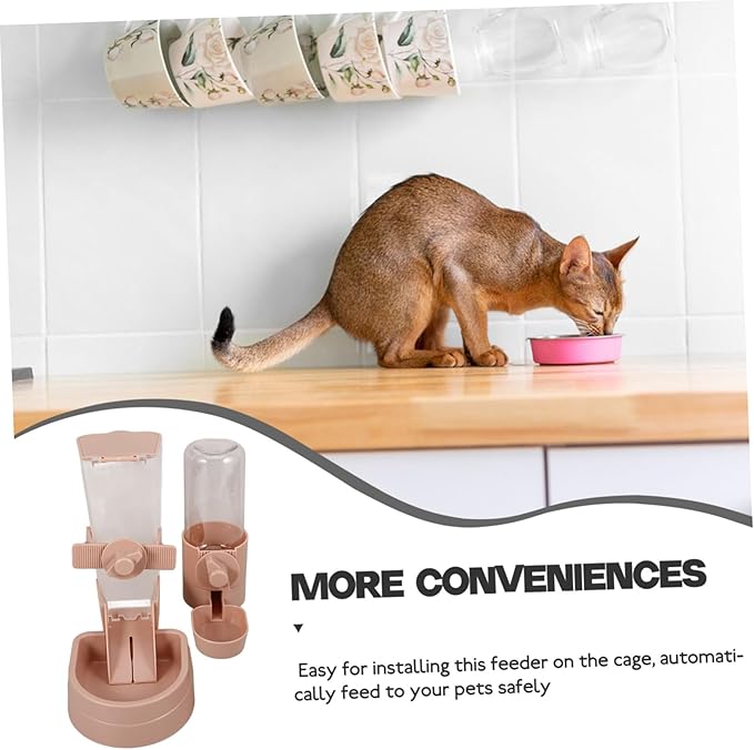 Pet Water Fountain Feeder Auto Dog Cat Feeder Dispenser for Cage Safe Material