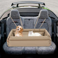Pet Bed, Dog Car Seat, Dog Car Seat for Medium/Large Dogs, Foldable Design with Adjustable Safety Straps, Soft PP Cotton Padding, for Road Trips, Indoor Rest (Grey)