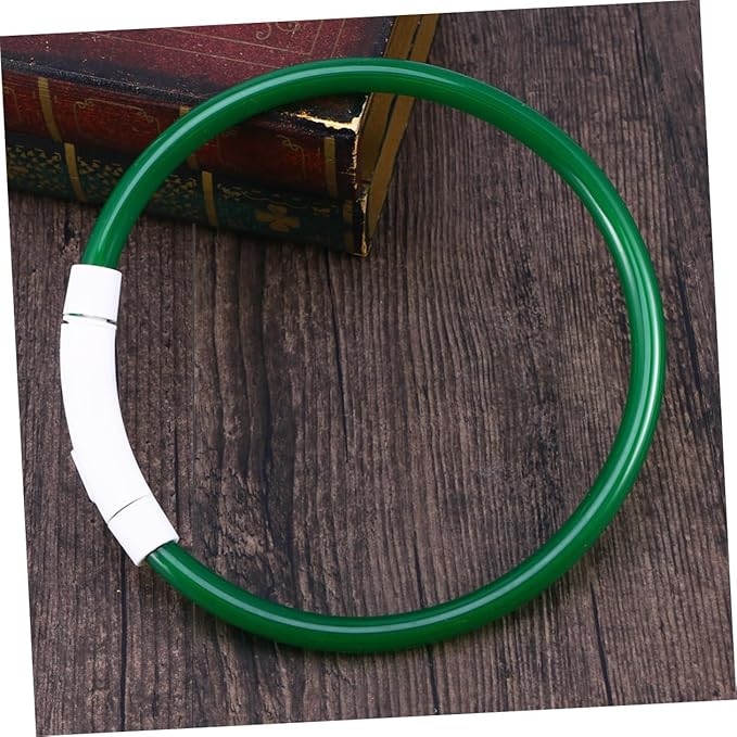 Led Glowing Dog Collar USB Rechargeable Green Silicone Light-up Pet Collar for Night Safety Durable and Flexible