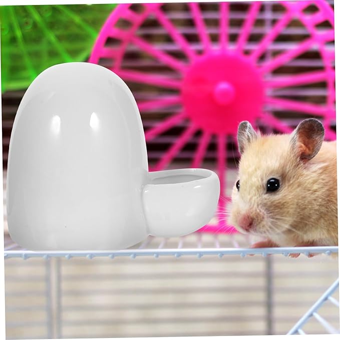 Happyyami Rabbit Drinking Bowl Small Animals Drinking Bowl Automatic Pet Rabbit Food Bowl Doggie Water Bottle Bunny Feeder Self-Dispensing Pet Supplies Automatic Drinking Fountain White Mini