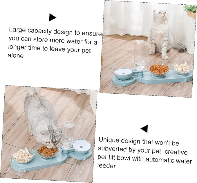 Automatic Cat Water Dispenser Raised Pet Feeder Bowl Tilt Bowls Pet Supply